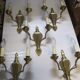 lot of 5 wall sconces bronze