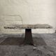 Solid oak coffee table with industrial cast iron legs