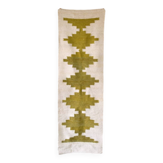 Tapis argentin 100% laine vert olive