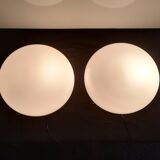 TWO PLAFONNIERS IN OPALINE OF ANNEES 60/70