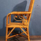 Paire de fauteuils rotin "peacock" 1970
