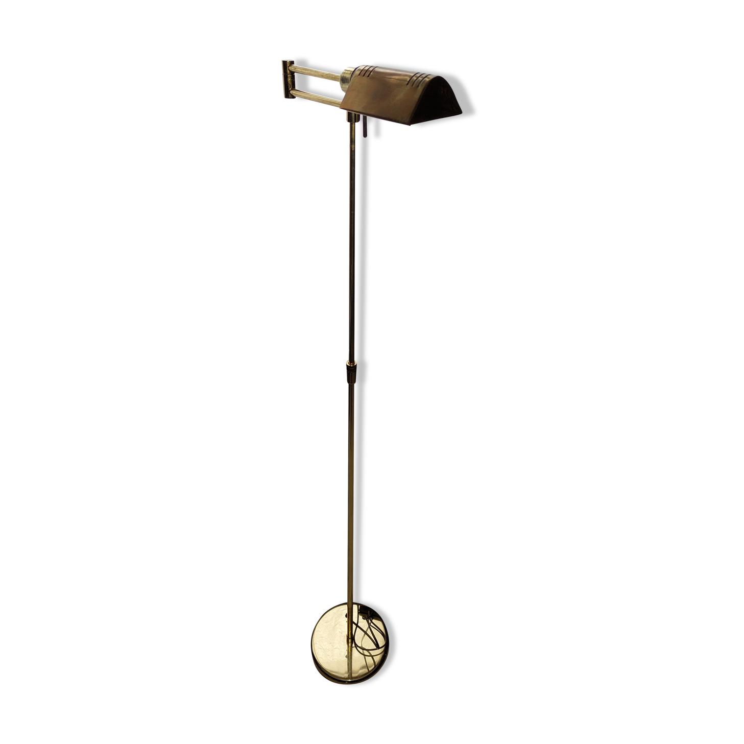 Vintage brass e-reader floor lamp