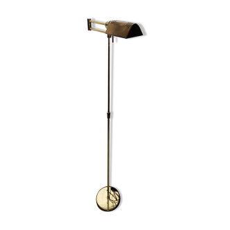 Vintage brass e-reader floor lamp