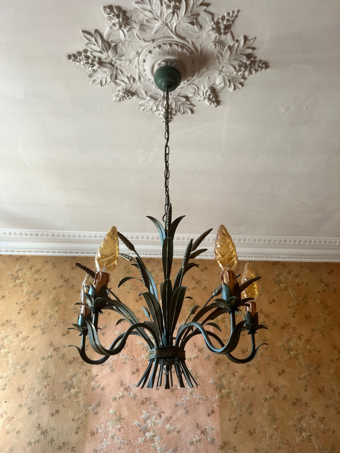 Vintage ear of wheat chandelier