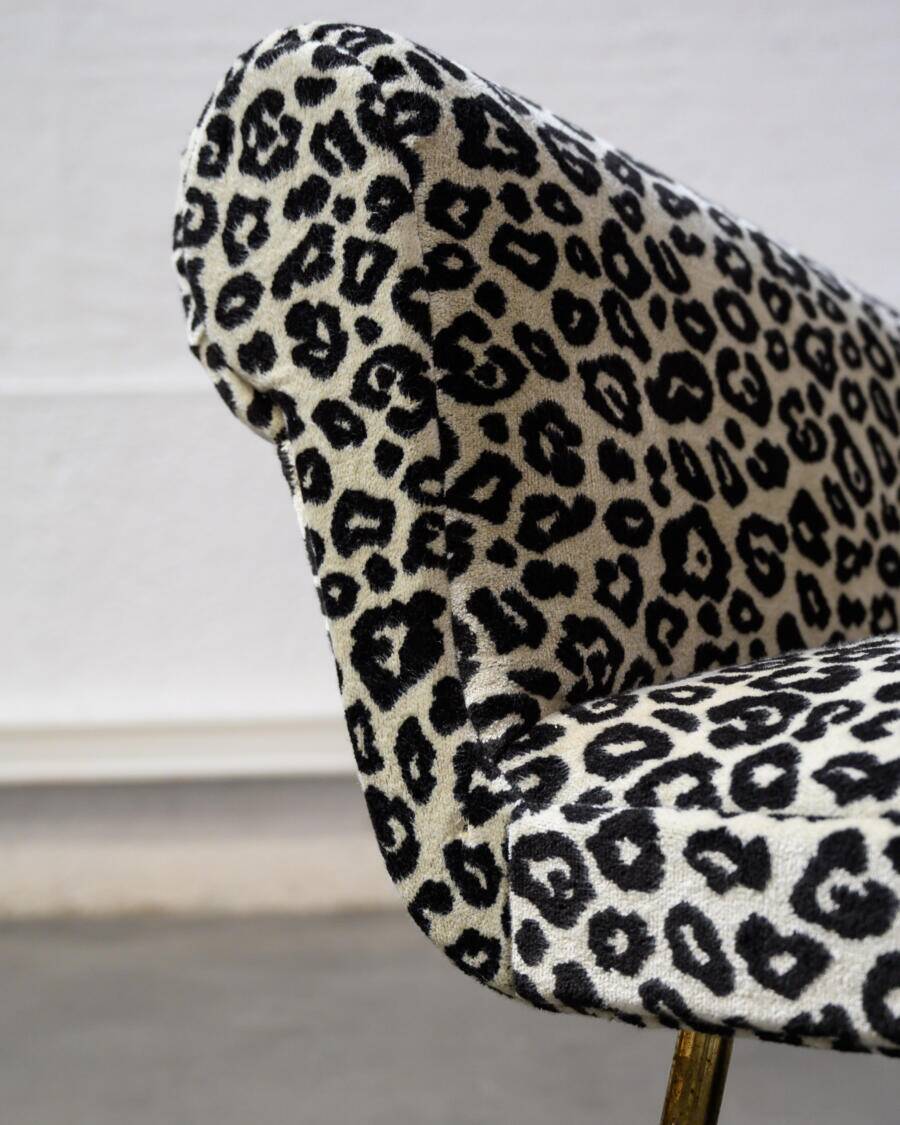 Italian leopard print fabric sofa