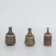 Small Mid-Century Scandinavian Modern Collectible Vase in Earthy Brown Stoneware by G. Borg, Set of 3