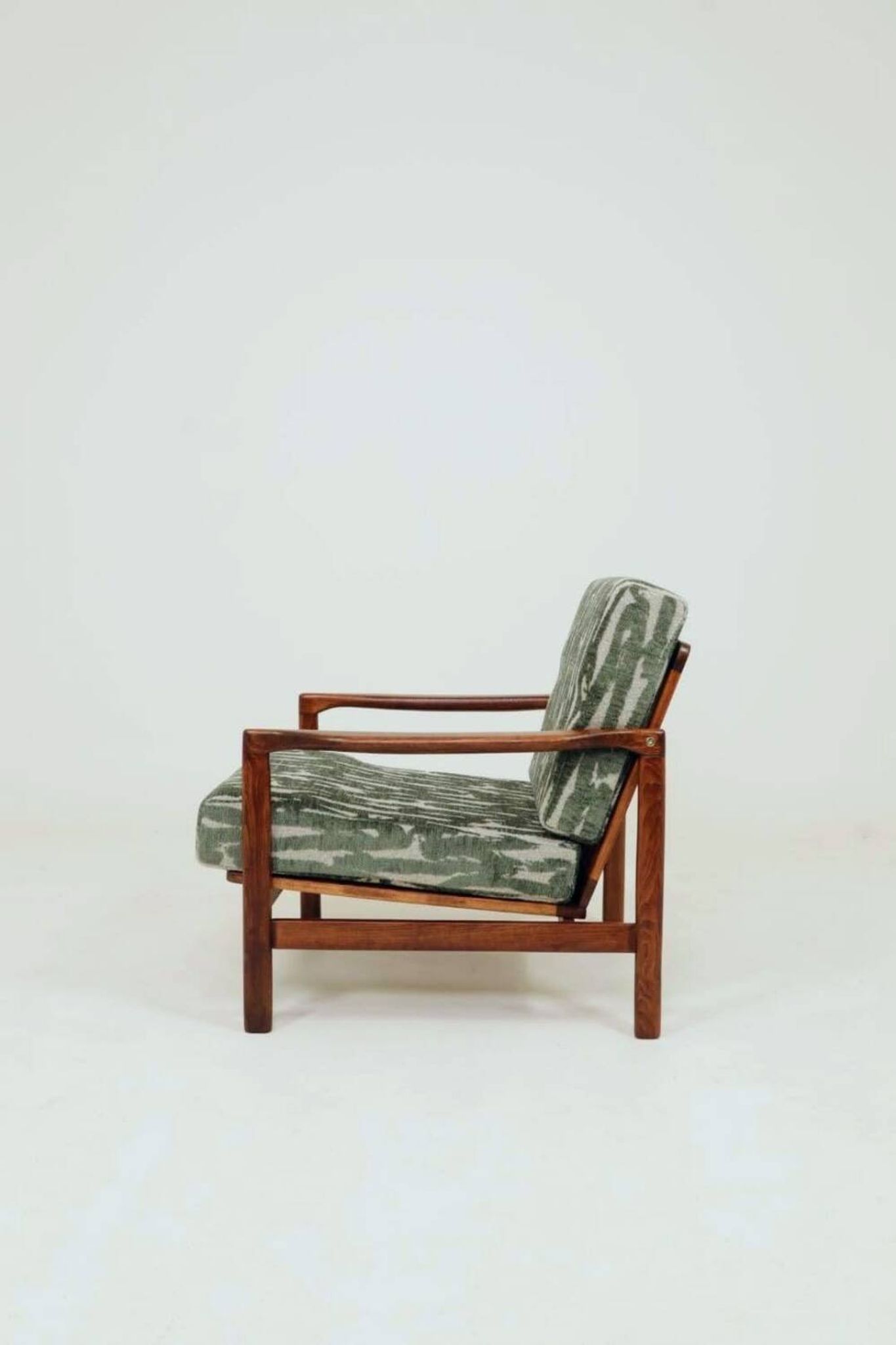 Vintage Armchair Green Cushions Classic Design