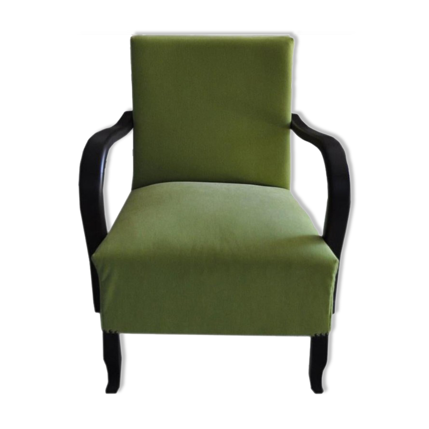 Art deco green, armchair, circa 1920s
