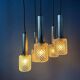 Lampe suspendue en cascade de verre cristal du milieu du siècle