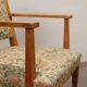 Pair of vintage armchairs from the 1950s in wood and fabric, Italy.
