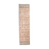 Floral orange vintage rug, 340x85cm