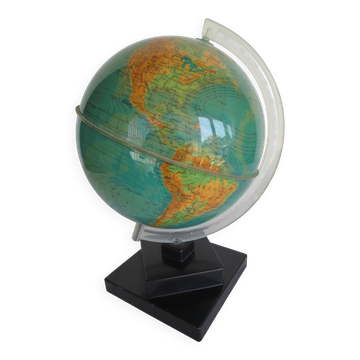 globe terrestre  /socle  plastic noir