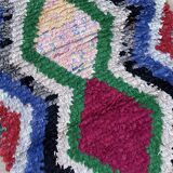 Moroccan carpet Boucherouite colored - 89 x 172 cm