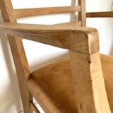 Art Deco armchair with mustard velvet seat