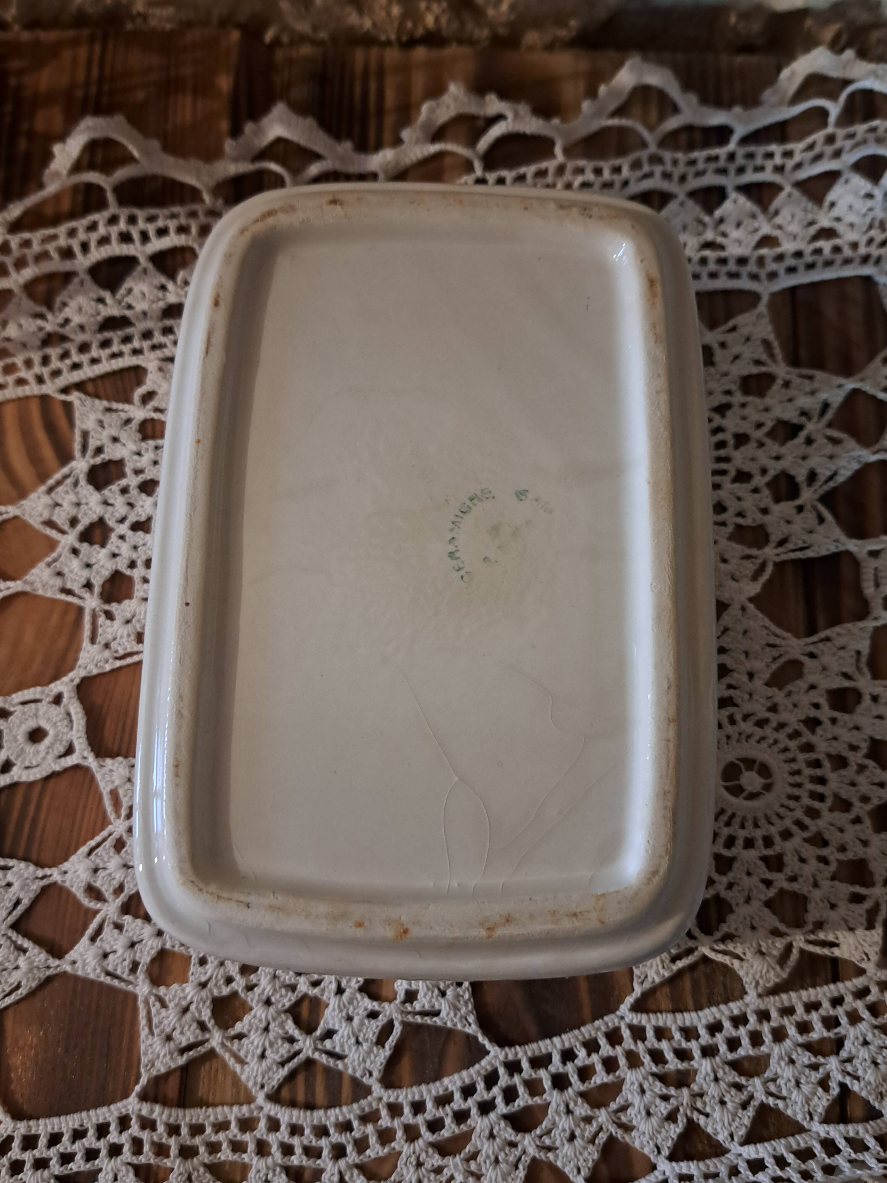 Moustiers style San Marino ceramic butter dish