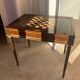Table à jeux Louis XVI fin XIXe, en palissandre à damier marqueté et backgammon