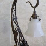 Art Nouveau wrought iron lamp