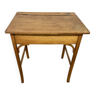 Rare Antique School Desk Art with Ink Well