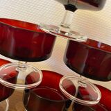 Set of 6 champagne glasses Sweden Ruby