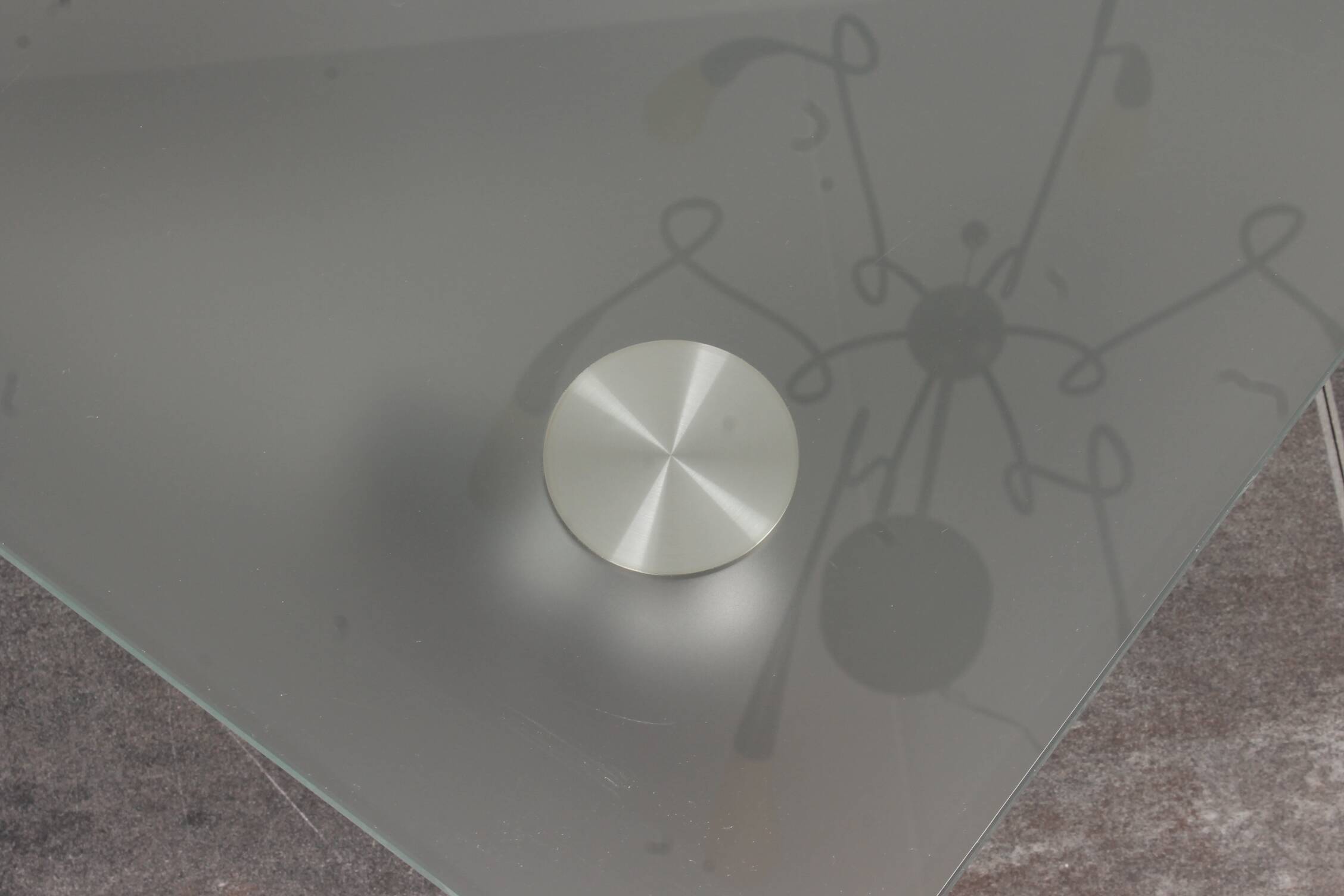 Wheeled glass coffee table