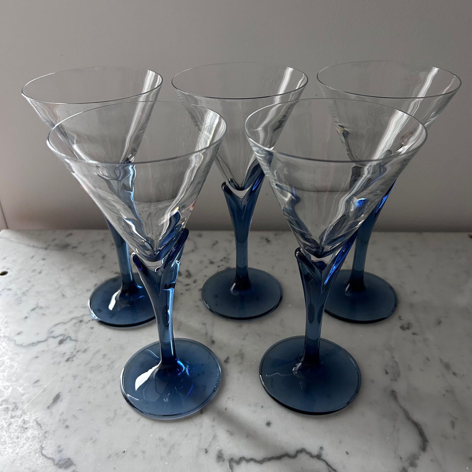 Service of 5 tulip cups