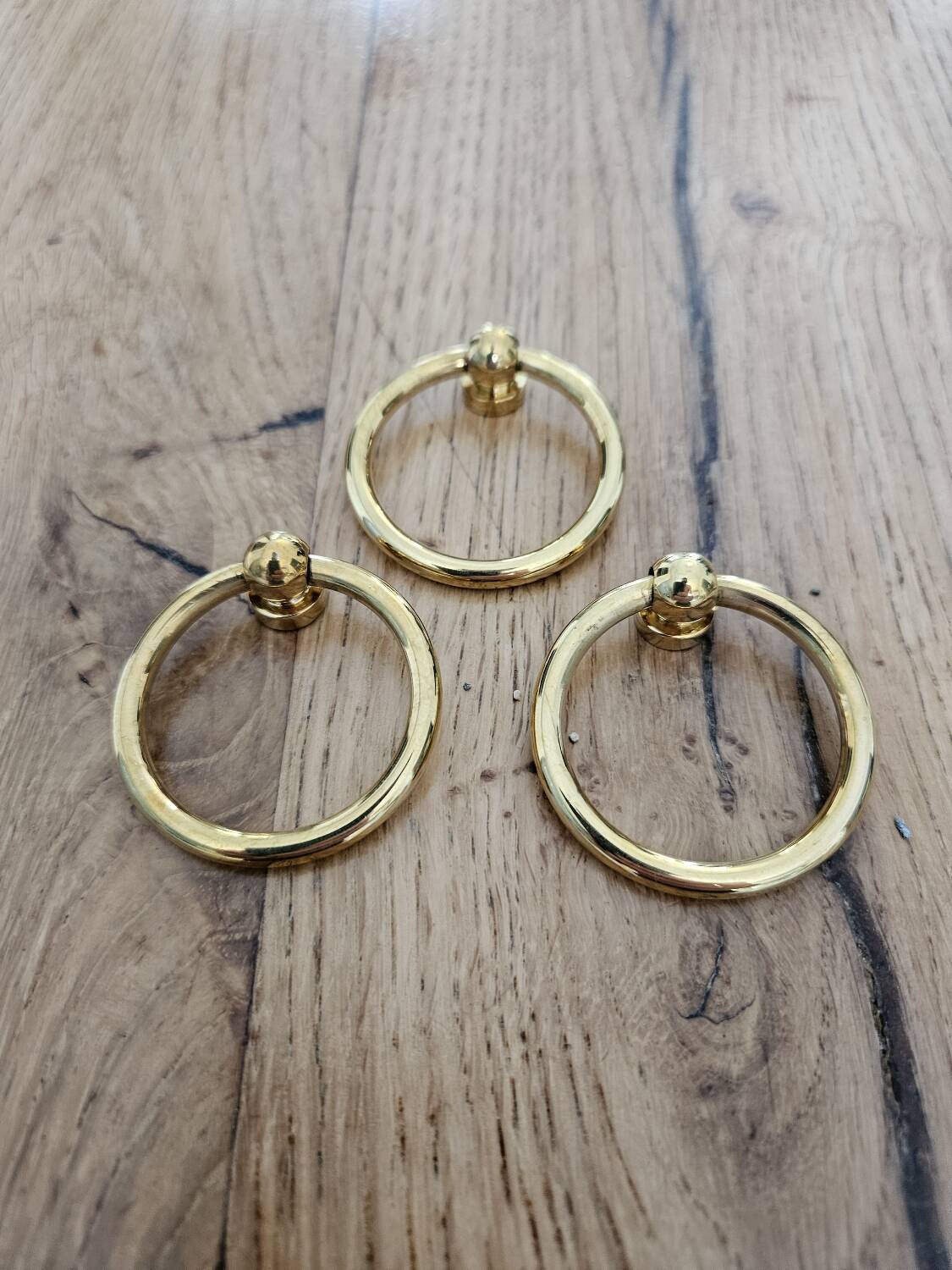 Polished brass bail rings