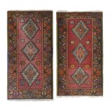 Vintage Turkish rug from Oushak, hand woven55x106 58x103 cm