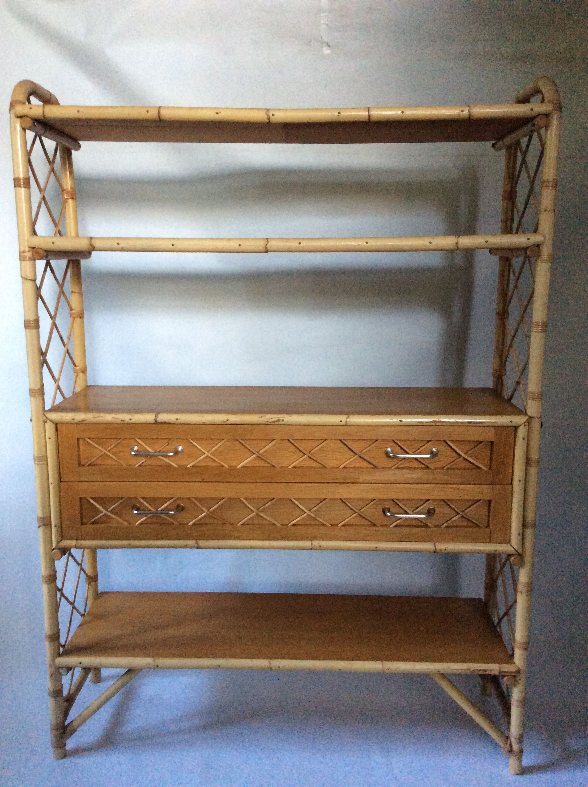 Vintage rattan shelf