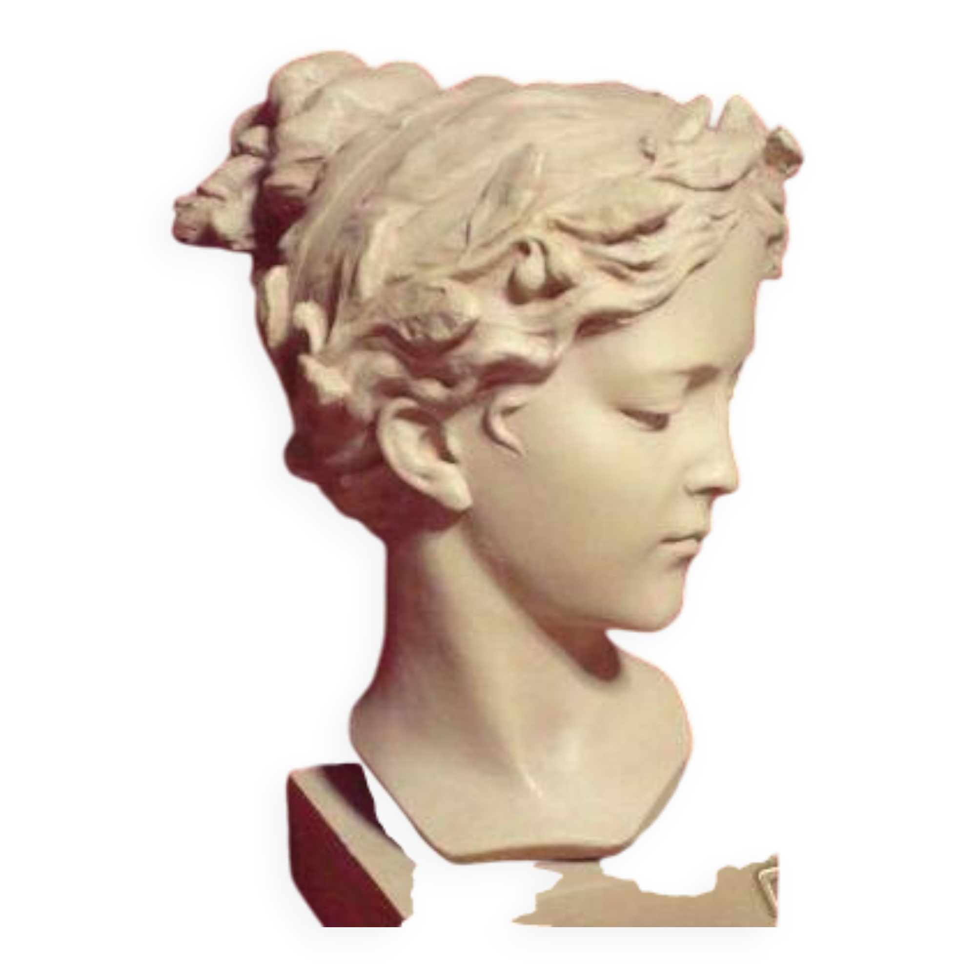 Magnificent art nouveau bust of a young woman by the sculptor, Van Vaerenbergh,