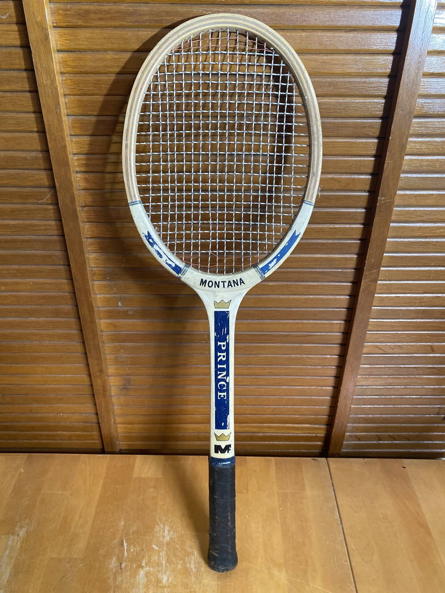 Vintage sports wooden tennis racket montana prince model