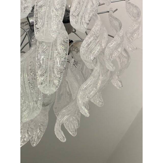 Contemporary leaflets murano glass chandelier in vintage style