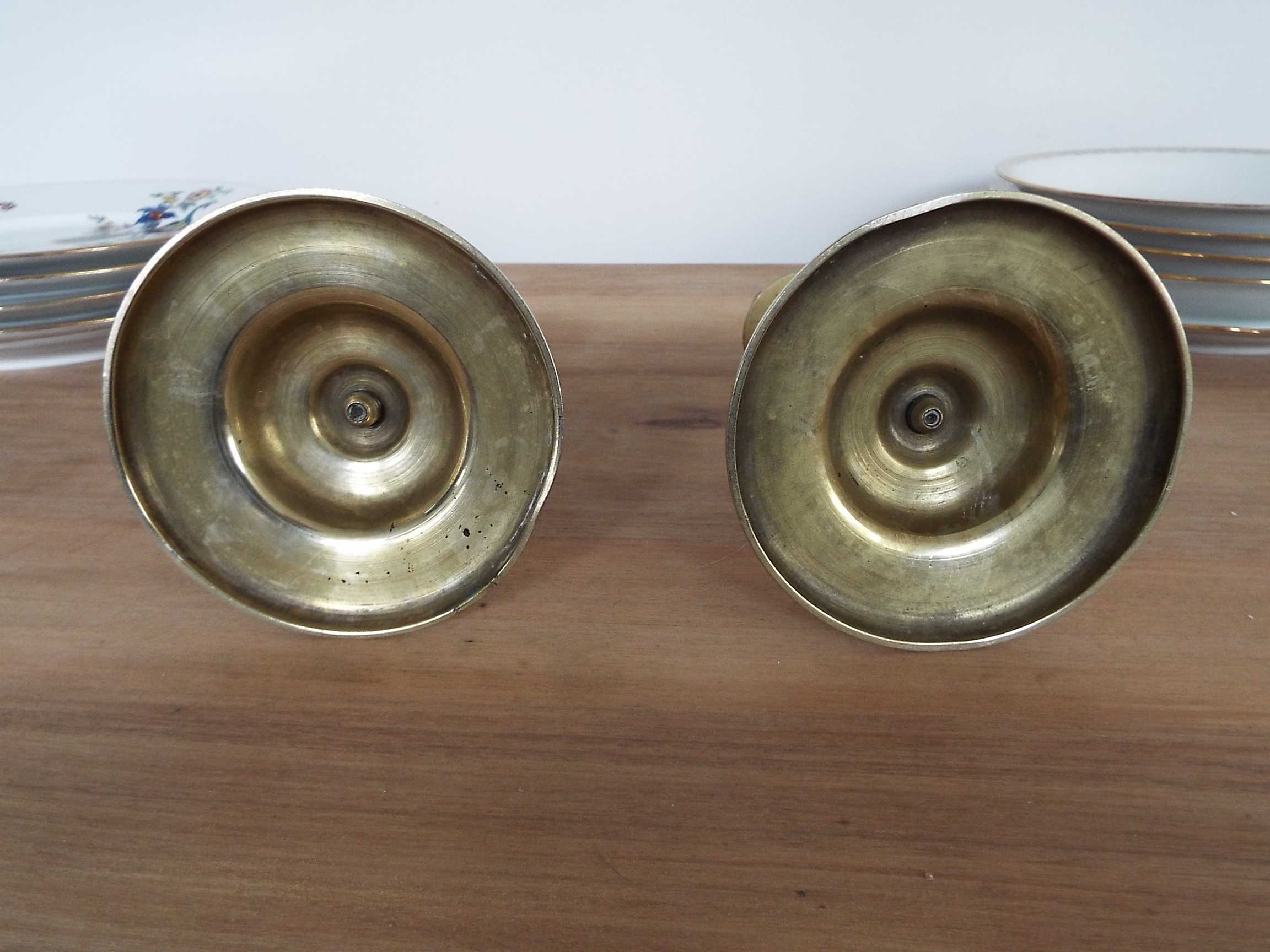 2 brass candle holders