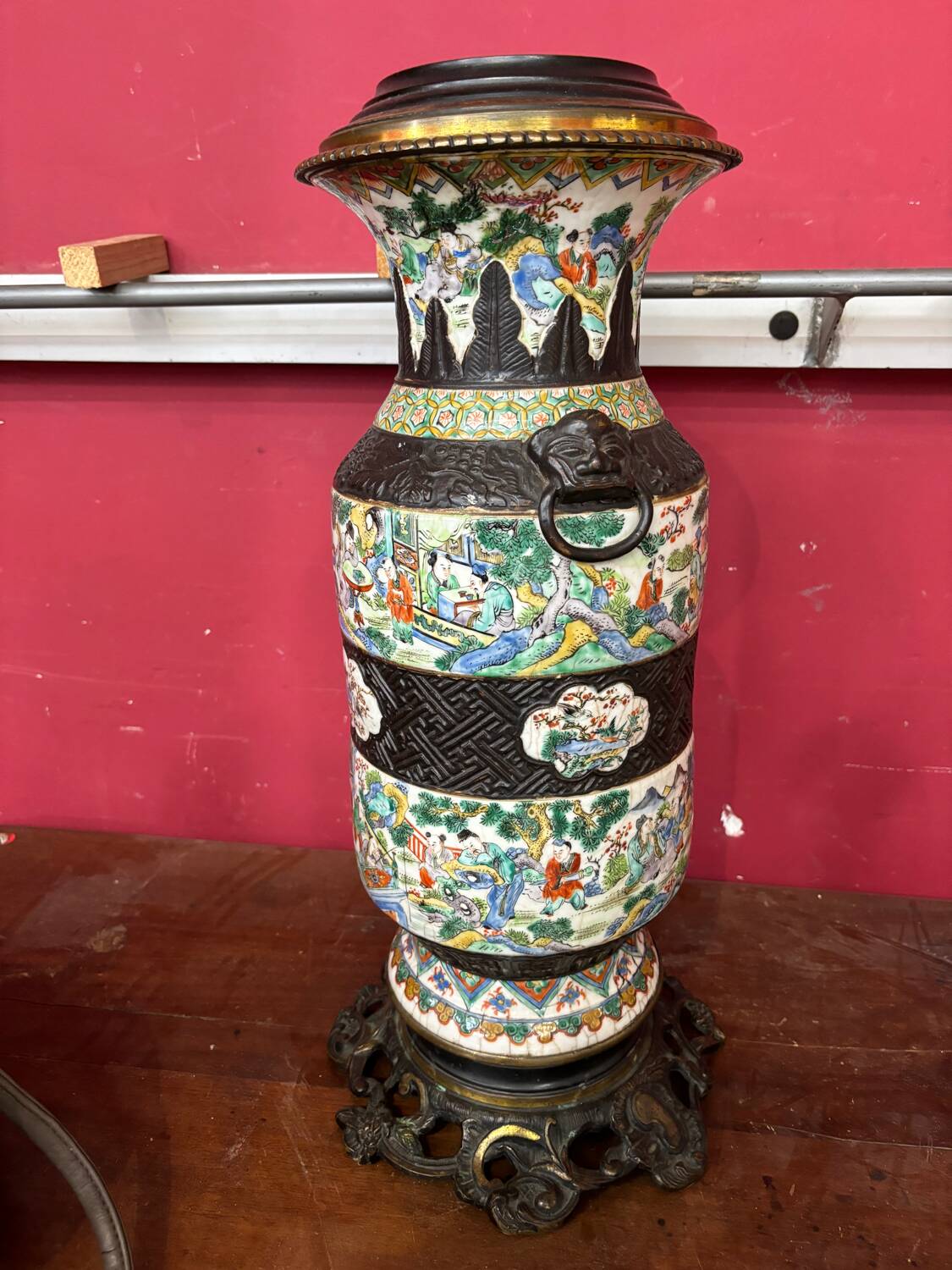 A Chinese famille rose porcelain vase called 'from Nanking' 19th century 55cm