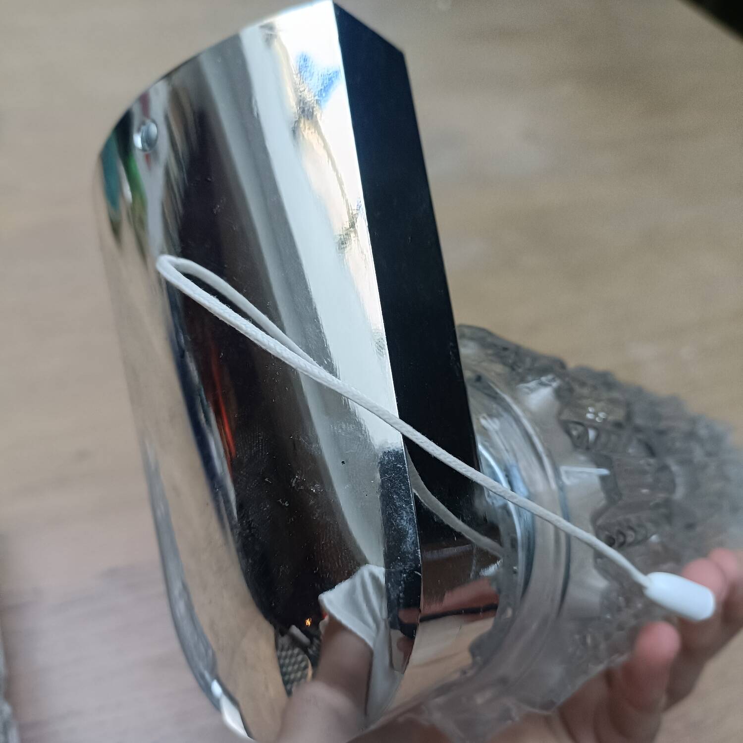 Pair of chrome Space Age wall lights