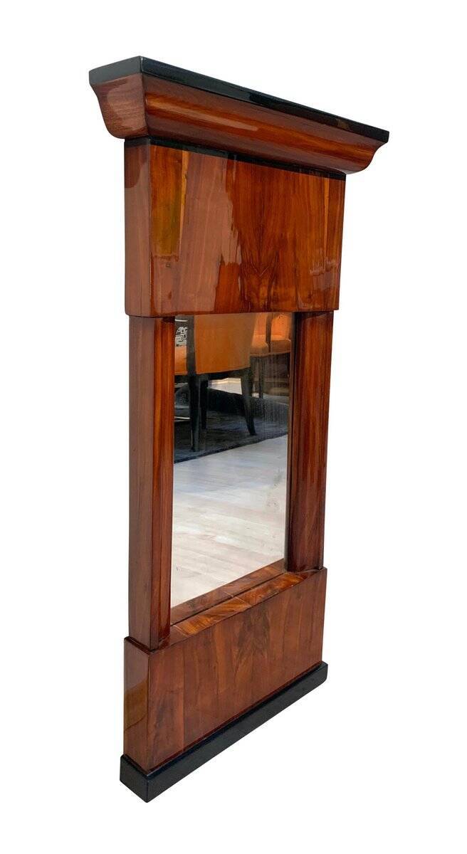 Small Biedermeier Wall Mirror, Cherry Veneer, South Germany, circa 1820