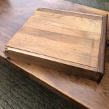 Farmhouse table with cat bar in solid oak with 1 drawer