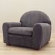 Grey velour armchair, Italian design, 1980s, production: Italy