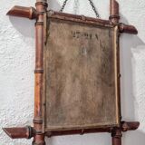 Antique Faux Bamboo Mirror - French Wall Mirror with Chain, 38×44 cm