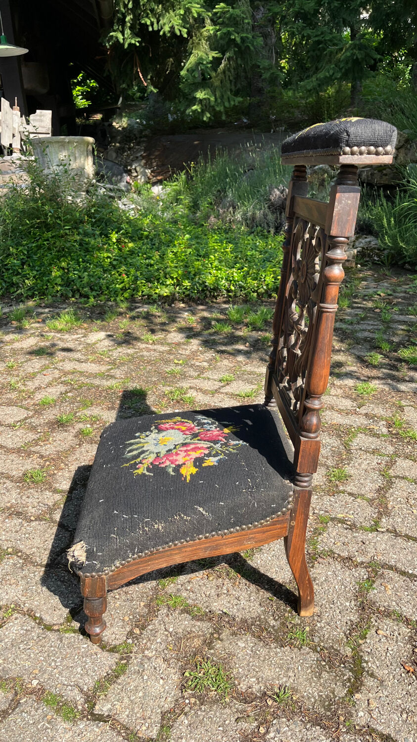 Prayer chair vintage oak