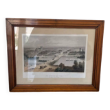 Framed lithograph deroy general view of tours taken from a bird's eye view imp lemer