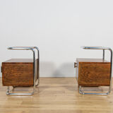 Mid-century nightstands Bauhaus from Mücke-Melder, 1930s, Czechoslovakia, set of 2