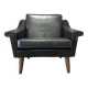 Fauteuil cuir noir "design scandinave" 1950.