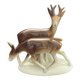 Figurine en porcelaine biche et cerf