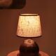 Handcrafted ceramic lamp signed, beige lampshade