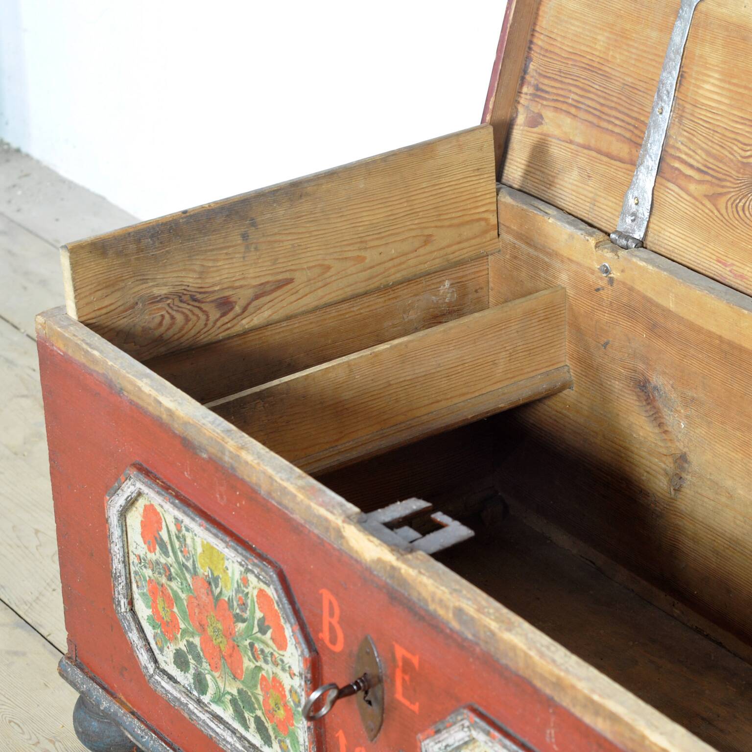 Folk art wedding chest from 1849