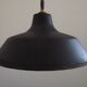 French Vintage 1950s Industrial Light In Black Metal White Enamal & Brass