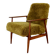 Armchair 'Lis', 1970s brown vintage khaki / olive long hair Rudy boucle design Henryk Lis - 2 pieces available