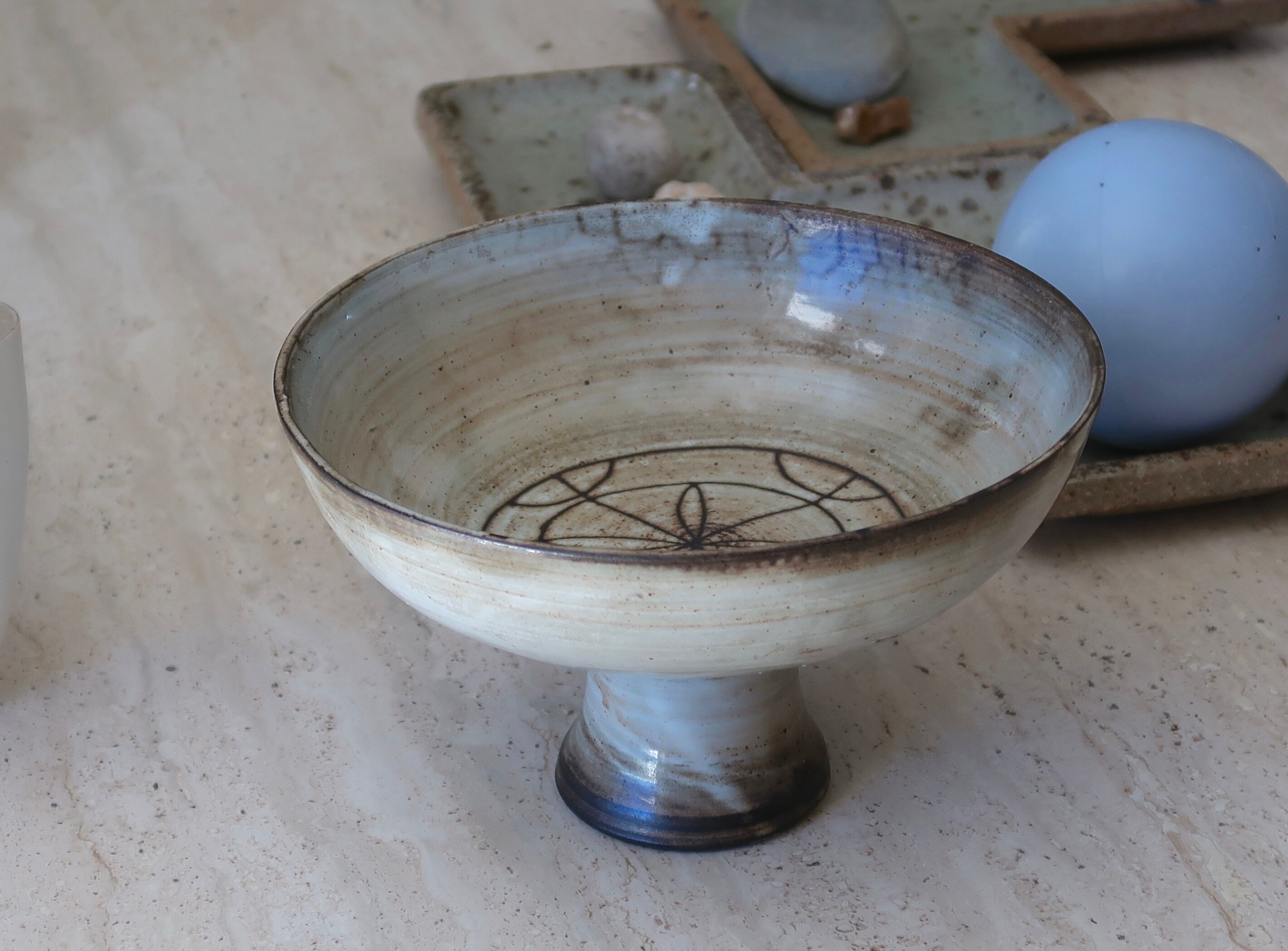 Ceramic fruit cup by Jacques Pouchain, 60s