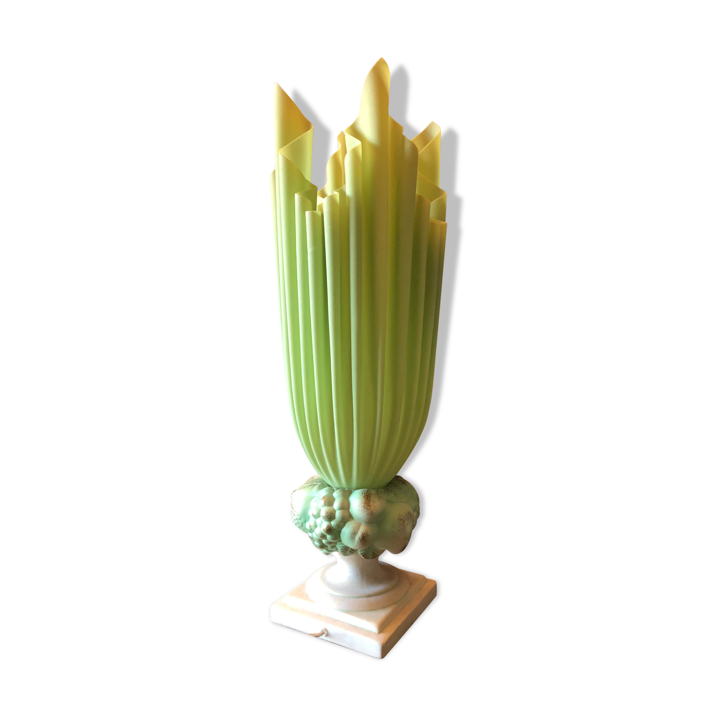 Green resin lamp signed Georgia Jacob circa 1970