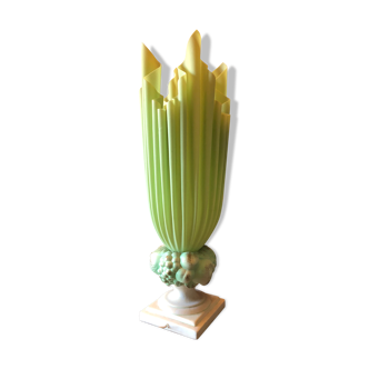 Green resin lamp signed Georgia Jacob circa 1970
